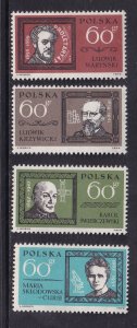 Poland  #1152-1155  MNH  1963  famous Poles