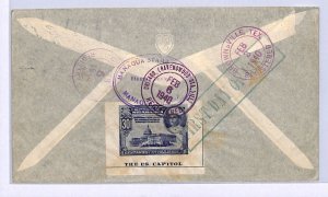 NICARAGUA Air Mail Cover Stationery? Managua Registered USA Chicago 1940 WF122