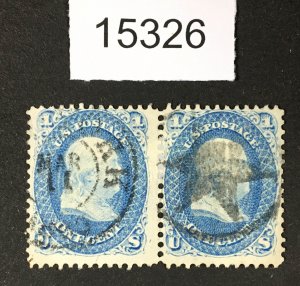 MOMEN: US STAMPS # 63 PAIR STAR CANCEL USED $95  LOT #15326