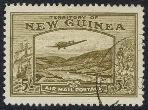 NEW GUINEA 1939 BULOLO AIRMAIL 5/- USED 