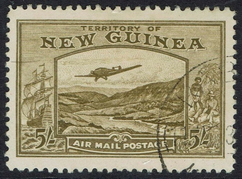 NEW GUINEA 1939 BULOLO AIRMAIL 5/- USED 