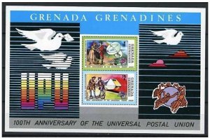Grenada Grenadines MNH S/S 28 100th Ann. U.P.U. 1974