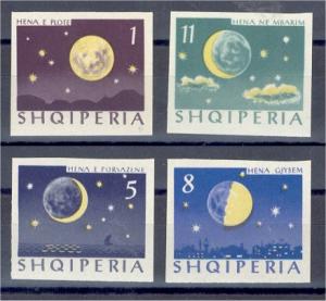 ALBANIA, SPACE / MOON IMPERFORATED SET 1964 NH **