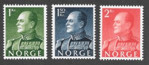 Norway Scott 370-72 MNHOG - 1959 King Olaf V Short Set