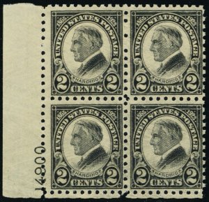 612, Mint VF NH 2¢ Plate Block of Four Stamps Cat $500.00 - Stuart Katz