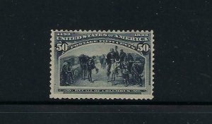 US #240 1893 COLUMBIAN 50 CENTS  - MINT LIGHT  HINGED