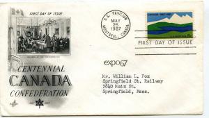 1324 Canada Confederation, ArtCraft, typed address,  FDC