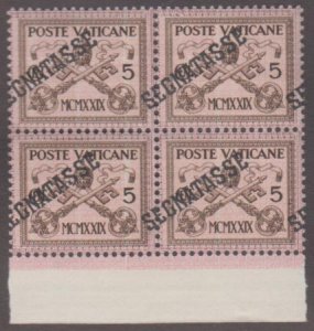 Vatican J1 XF NH Strongly Shifted Ovpt to Left Block