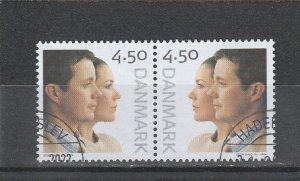 Denmark  Scott#  1275  Used Pair  (2004 Royal Wedding)