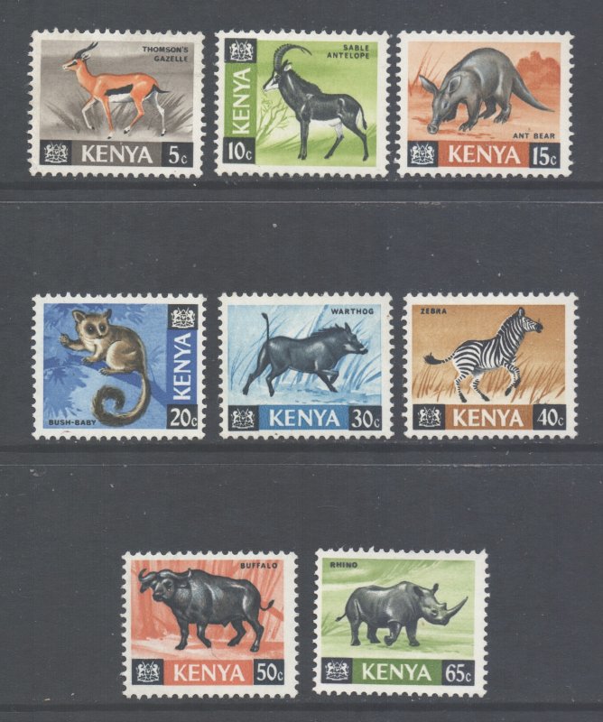 Kenya Scott 20/27 - SG20/27, 1966 Animals 5c - 65c MH*