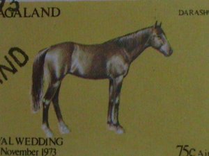 ​NAGALAND STAMP-1973 WORLD COLORFUL LOVELY BEAUTIFUL HORSES-CTO SHEET VF