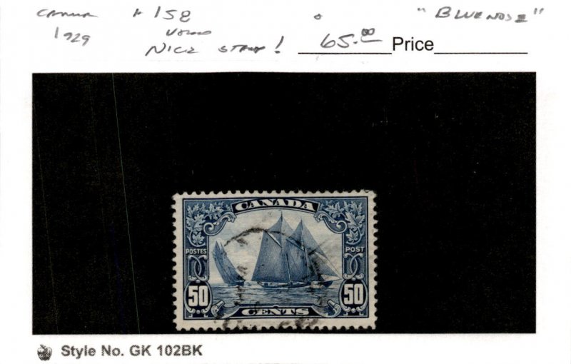 Canada, Postage Stamp, #158 Used, 1929 Schooner Blunose (AG)