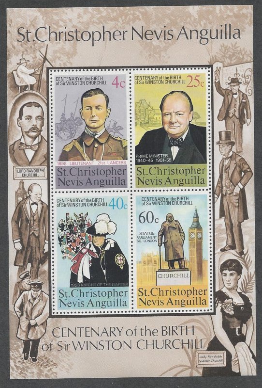 St. Kitts-Nevis #290-93a, Winston Churchill, MNH**-