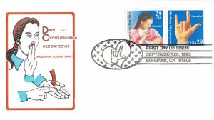 1993 FDC, #2784a, 29c Deaf Communications, House of Farnam w/insert