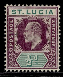 ST. LUCIA EDVII SG64, ½d dull purple & green, M MINT. Cat £12.