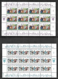 United Nations Vienna #74-75 MNH Sheets