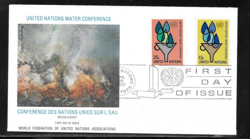 United Nations NY 283-284 Water Conference WFUNA Cachet FDC First Day Cover