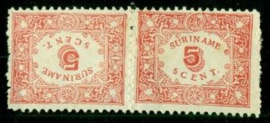 SURINAME #62a Tete-Beche pair, unused no gum as issued, Scott $140.00