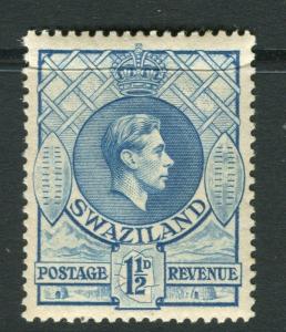 SWAZILAND; 1938 early GVI issue fine Mint hinged 1.5d. value