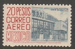 MEXICO C198, $20P 1950 Definitive 1st Ptg wmk 279, MINT, NH OG VF