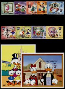 Maldives 1040-9 MNH Disney, Donald Duck, 50th Anniversary