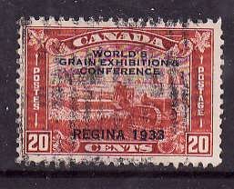 Canada-Sc#203-used 20c Harvesting Wheat overprint-Cdn1067-1933-