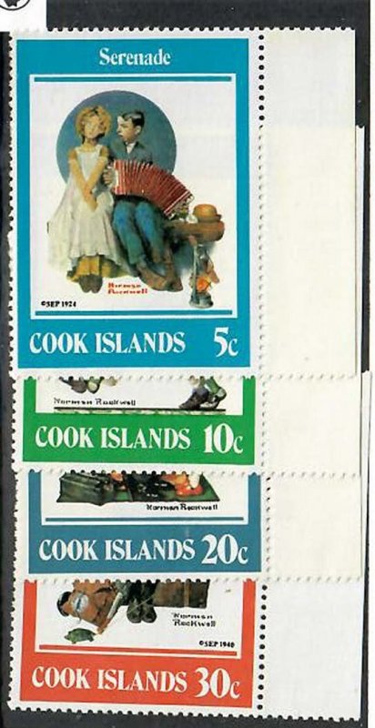 Cook Islands; Scott 683 to 686; 1982; Norman Rockwell; Unused; NH