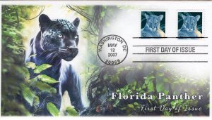 AO-4137, 2007, Florida Panther, Add-on Cachet, FDC, SC 4137,