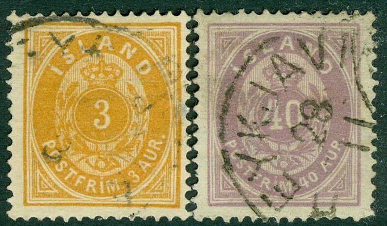 EDW1949SELL : ICELAND 1882-98 Scott #15, 18 Very Fine, Used. Catalog $92.00.