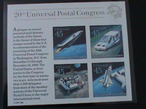 UNITED STATES-1989 SC#2438-20TH UNIVERSAL POSTAL CONGRESS-MNH S/S VERY FINE