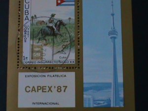 ​CUBA-1987-SC#2953- WORLD STAMPS SHOW CAPEX'87 -CTO-S/S-VF FANCY CANCEL