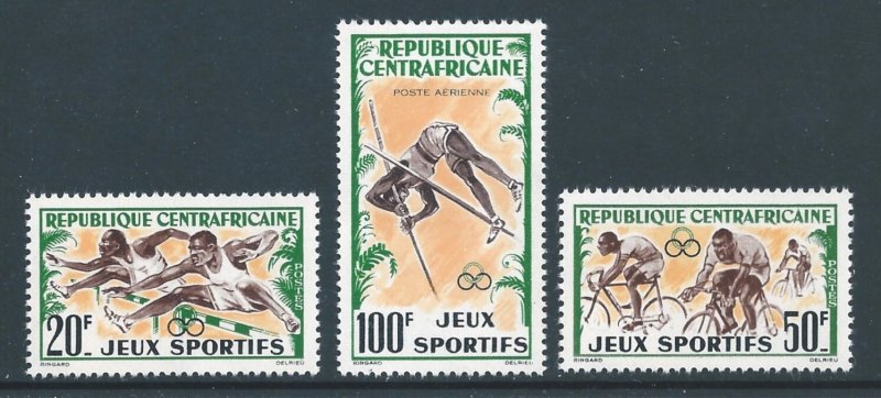 Central African Rep. #19-20 + C6 NH Abidjan Games Issue