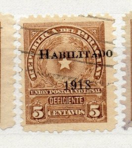 Paraguay 1918 Early Issue Fine Used 5c. Optd NW-175644