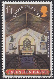 Ascension 1997 used Sc #688 15p St Mary's Church interior Christmas