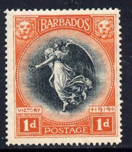 Barbados 1920-21 Victory SCript CA 1d black & vermili...