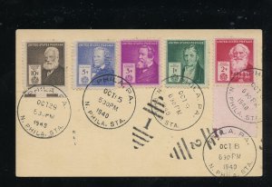 US 889-893 Famous American Inventors hand cancel second day in Philadelphia ADDR