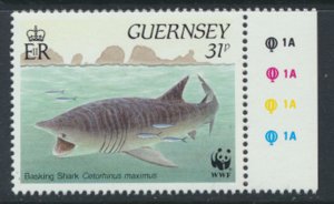 Guernsey  SG 503  SC# 443 MNH  WWF Marine Life Shark 1990  see scan     