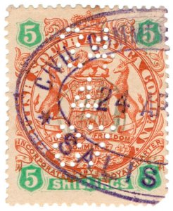 (I.B) Rhodesia/BSAC Revenue : Duty Stamp 5/-