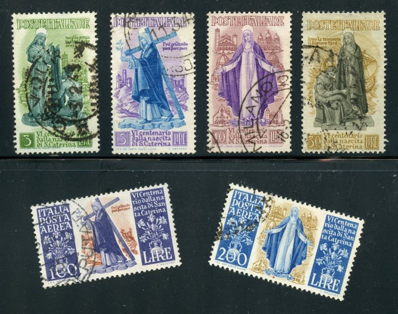 Italy Scott 489-492,C127-28 St. Catherine VF Used