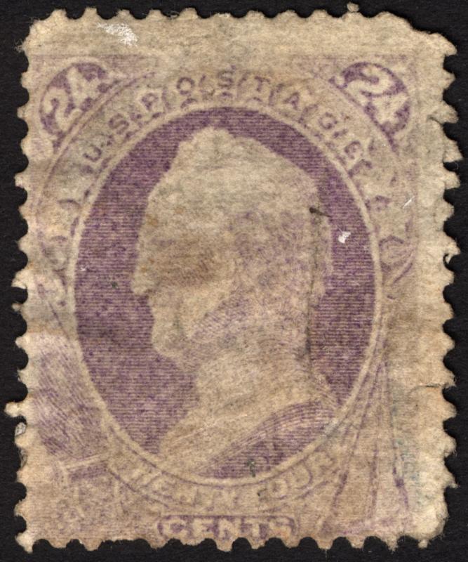 #153 24c Purple 1870 Used CV $230+