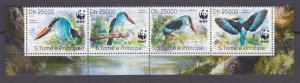 2014 Sao Tome and Principe 5659-5662 strip+Tab WWF / Birds 10,00 €