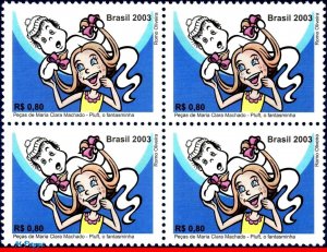 2886 BRAZIL 2003 COMICS, PLUFT, THE GHOST AND MARIBEL, MI# 3312 C-2524 BLOCK MNH