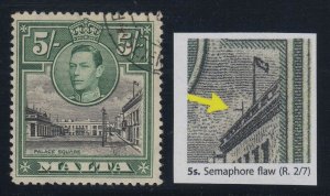 Malta, SG 230a, used Semaphore Flaw variety