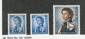 Hong Kong, Postage Stamp, #208, 211, 217 Mint LH, 1962, JFZ