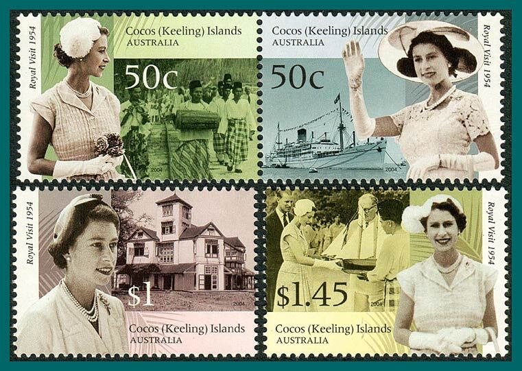 Cocos 2004 Royal Visit, MNH #338-340,SG401-SG404