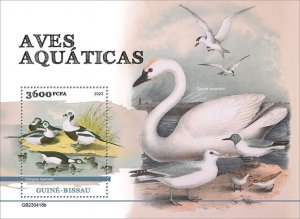GUINEA BISSAU - 2023 - Water Birds - Perf Souv Sheet - Mint Never Hinged