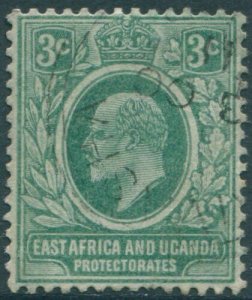 Kenya Uganda and Tanganyika 1907 SG35 3c green KEVII #1 FU (amd)