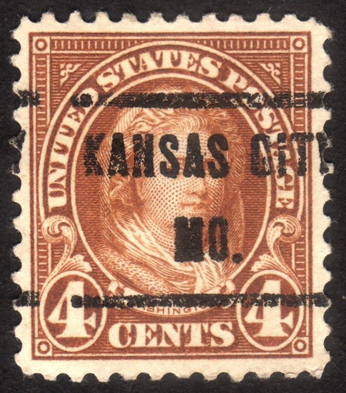 1923, US 4c, Used, Well centered, Kansas precancel, Sc 556