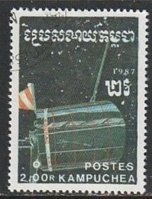 1987 Cambodia - Sc 782 - used VF - 1 single - Soviet Spacecraft