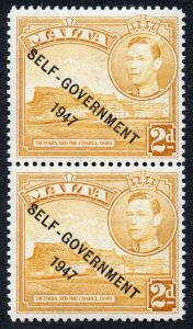Malta SG238ca 2d Yellow-ochre Top stamp HALATION Flaw M/M Cat 225 pounds 